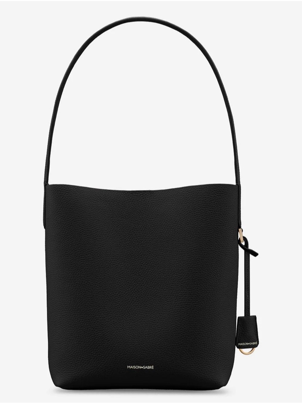 Maison de Sabre Black Leather Bucket Bag